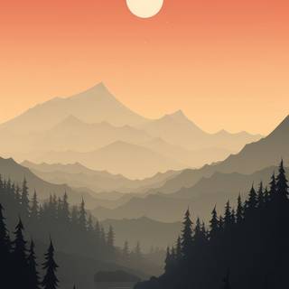 Minimalist landscape iPhone wallpaper