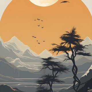 Minimalist landscape iPhone wallpaper