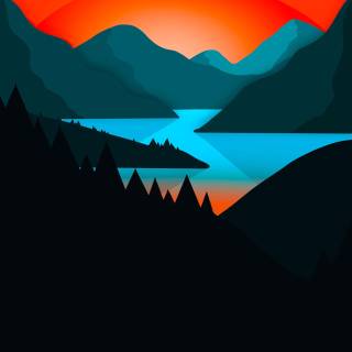 Minimalist landscape iPhone wallpaper