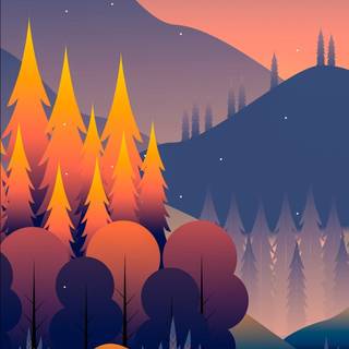 Minimalist landscape iPhone wallpaper