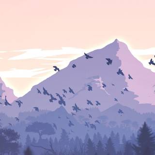 Minimalist landscape iPhone wallpaper