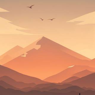 Minimalist landscape iPhone wallpaper