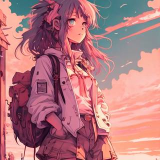 Anime red phone wallpaper