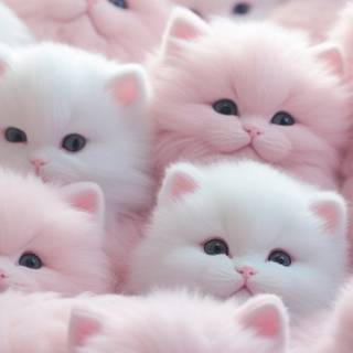 Two pink kittens wallpaper