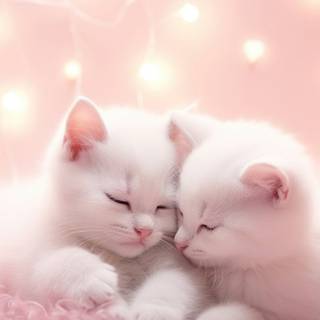 Two pink kittens wallpaper