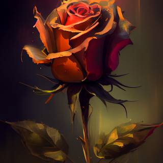 Rose painting wallpaper