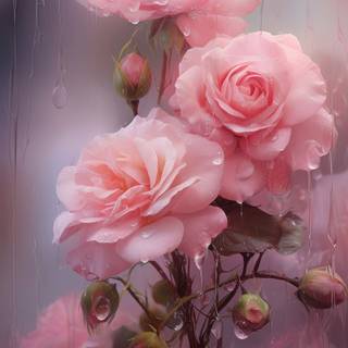 Rose painting wallpaper