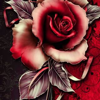 Rose painting wallpaper