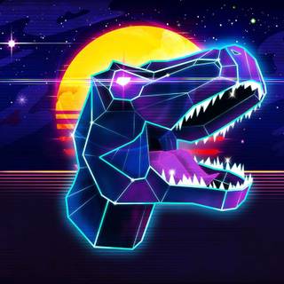 Neon dinosaur wallpaper