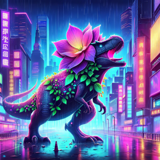 Neon dinosaur wallpaper