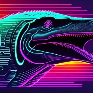 Neon dinosaur wallpaper