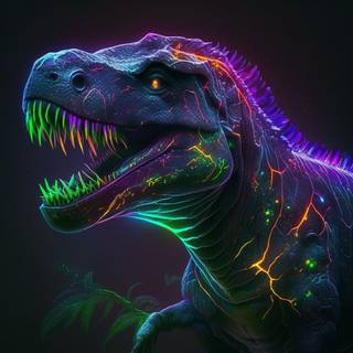 Neon dinosaur wallpaper