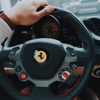Ferrari steering wheel wallpaper