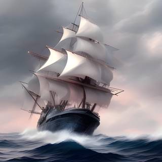 Ocean ship wallpaper