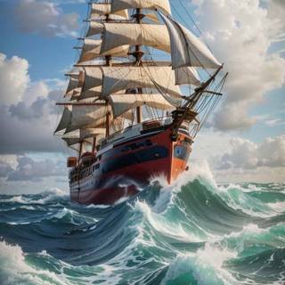 Ocean ship wallpaper