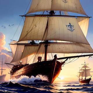 Ocean ship wallpaper