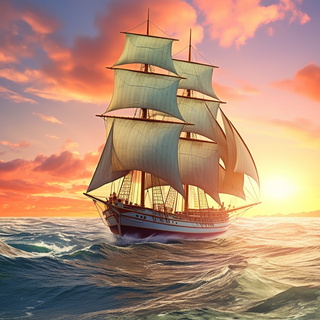 Ocean ship wallpaper