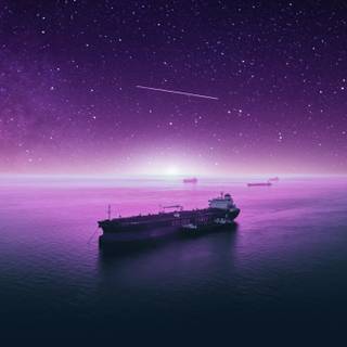 Ocean ship wallpaper