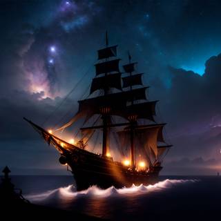 Ocean ship wallpaper