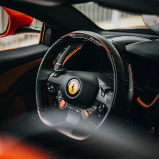 Ferrari steering wheel wallpaper