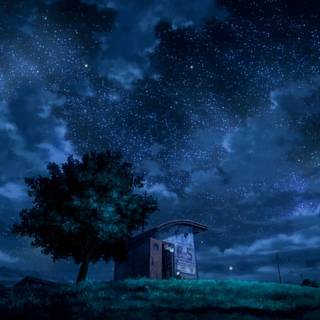 Anime night landscape wallpaper