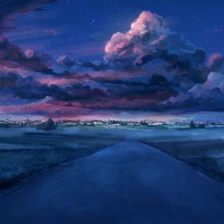 Anime night landscape wallpaper