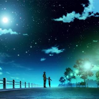 Anime night landscape wallpaper
