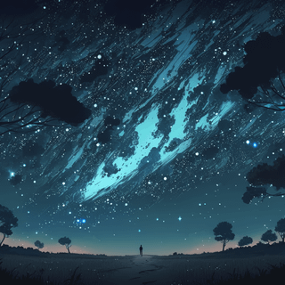 Anime night landscape wallpaper