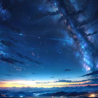 Anime night landscape wallpaper