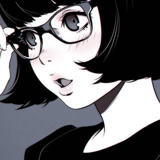 Black and white anime girl wallpaper