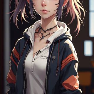 Black and white anime girl wallpaper