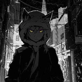 Black and white anime girl wallpaper