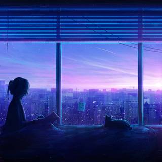 PC anime blue wallpaper