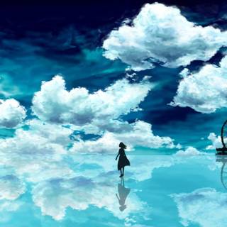 PC anime blue wallpaper