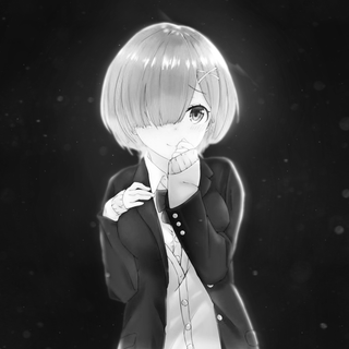 Black and white anime girl wallpaper