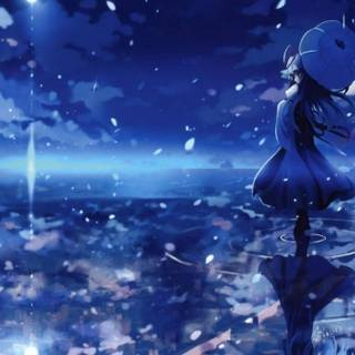 PC anime blue wallpaper