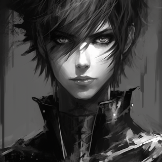Black and white anime character wallpaper