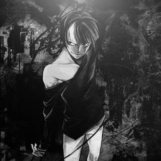 Black and white anime character wallpaper