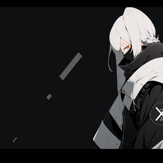Black and white anime character wallpaper