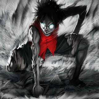 Black and white anime character wallpaper