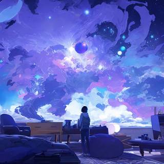 PC anime blue wallpaper