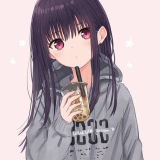 Anime girl adorable preppy wallpaper