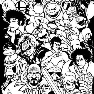 Black and white anime character wallpaper