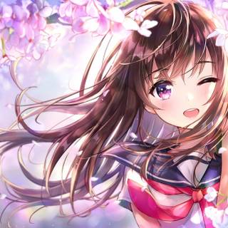 Anime girl adorable preppy wallpaper