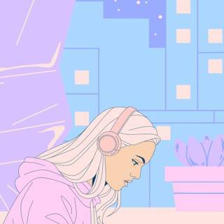 Anime girl adorable preppy wallpaper