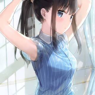 Anime girl adorable preppy wallpaper