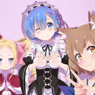 Anime girl adorable preppy wallpaper