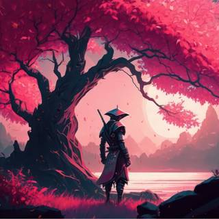 Pink samurai wallpaper