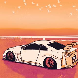 GTR cartoon wallpaper