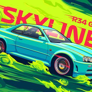 GTR cartoon wallpaper